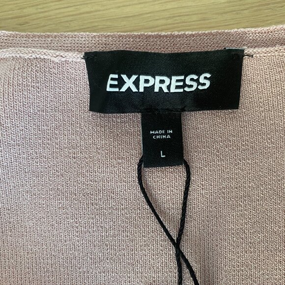 Express Pink Long Sleeve Crop Top w Ruffle Detailing Size Large NWT - Picture 7 of 8